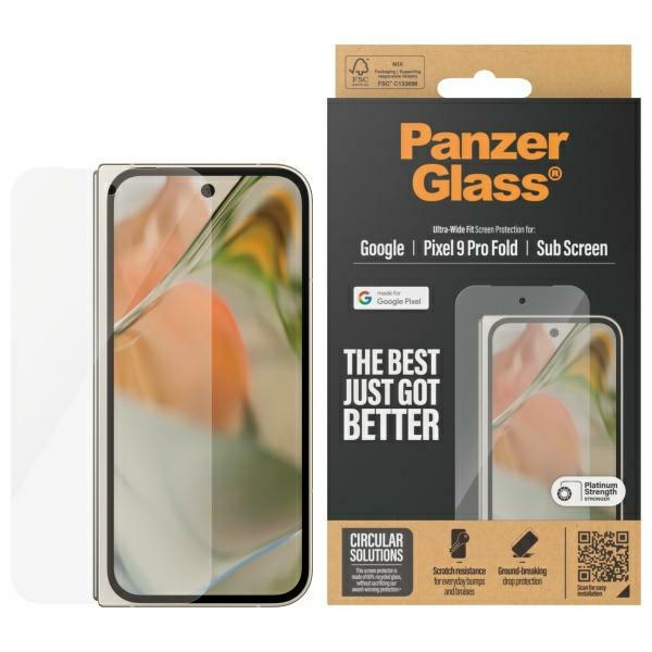 PanzerGlass aizsargstikls Ultra-Wide Fit rūdītais stikls Google Pixel 9 Pro Fold