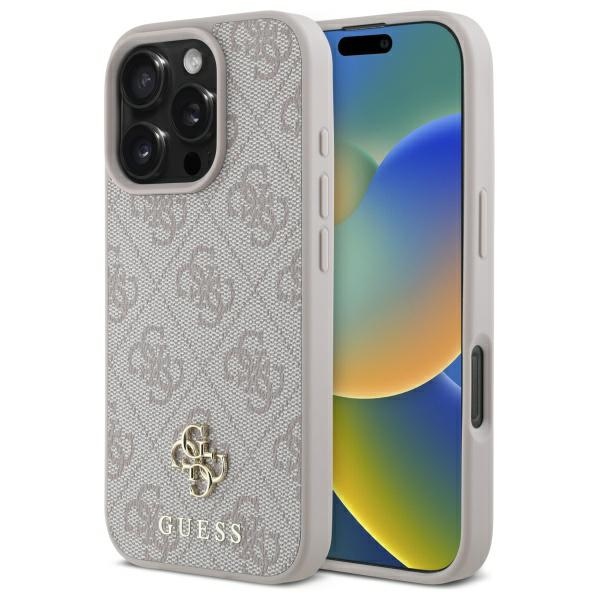 Guess 4G Small Classic Magnētiskais viedtālruņa apvalks iPhone 16 Pro Max - rozā