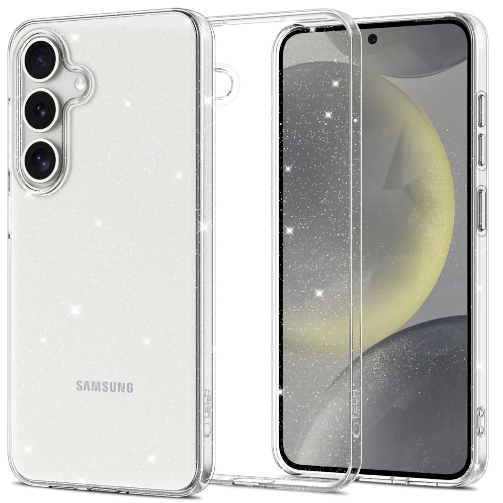 Tech-Protect FlexAir Viedtālruņa apvalks Samsung Galaxy S25 - Caurspīdīgs-mirdzošs