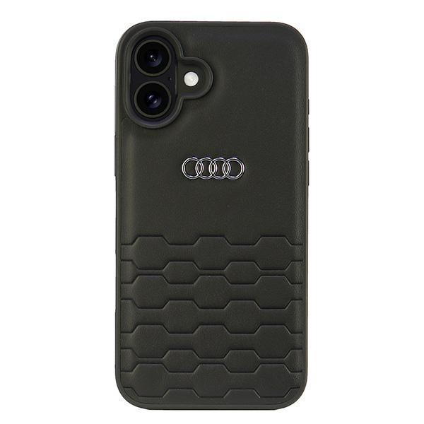 Audi Sintētiskās ādas iPhone 16 Plus 6.7" melns/melns cietais apvalks AU-TPUPCIP16M-GT/D2-BK