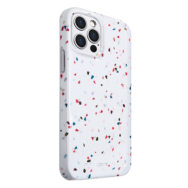 Uniq Coehl Terrazzo viedtālruņa apvalks iPhone 12 / 12 Pro 6.1" - balta