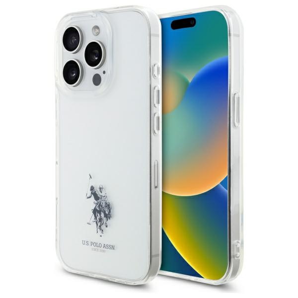 US Polo USHCP15XUSMT iPhone 15 Pro Max 6.7" Caurspīdīgs/Transparent IML Drukāts Dubultais Zirga Logotips