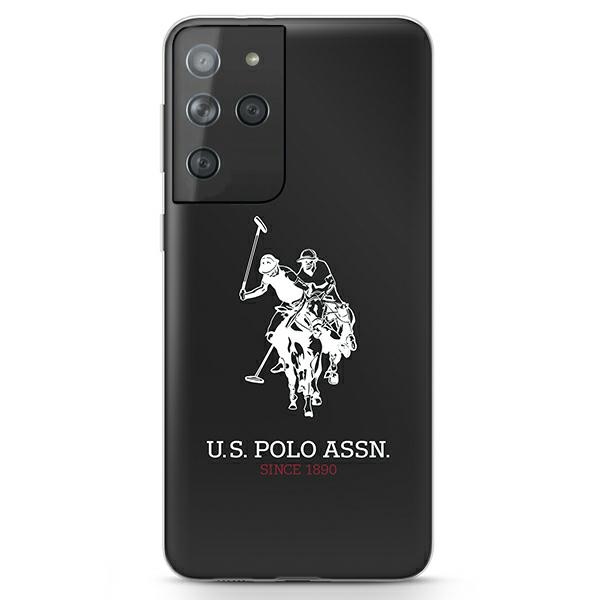 US Polo Spīdīgs Liels Logotips Viedtālruņa apvalks Samsung Galaxy S21 Ultra - Melns