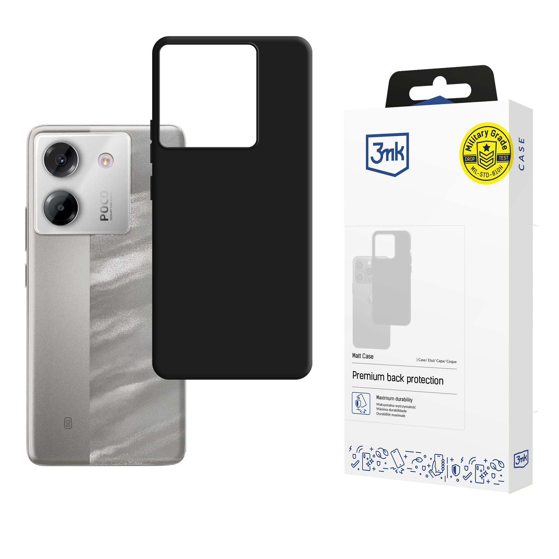 3mk matēts viedtālruņa apvalks Xiaomi Poco M7 Pro 5G - melns