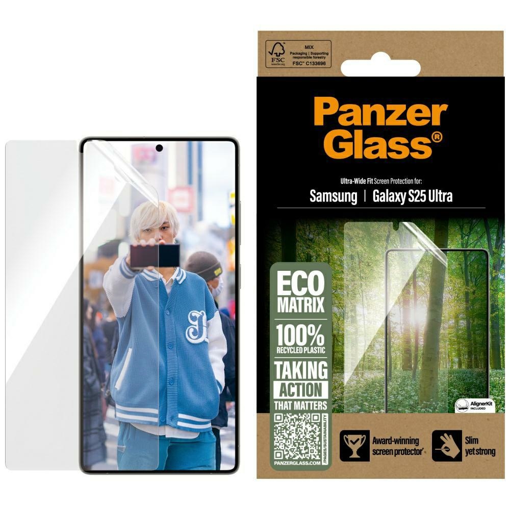 PanzerGlass Eco Matrix Itin plašs grūdinta stikla skirtas Samsung Galaxy S25 Ultra