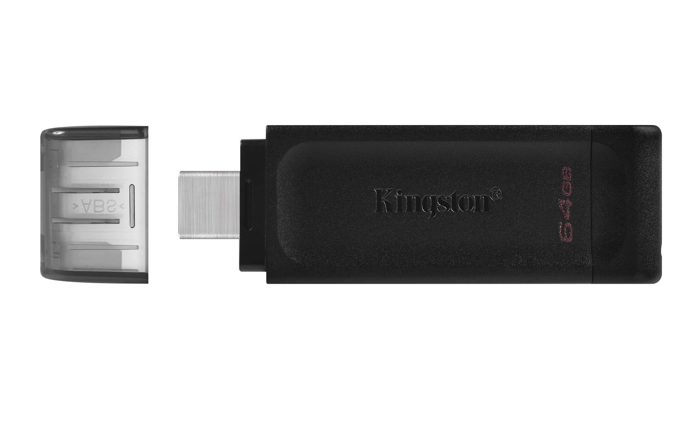 Kingston zibatmiņa 64GB USB-C DT70 melns