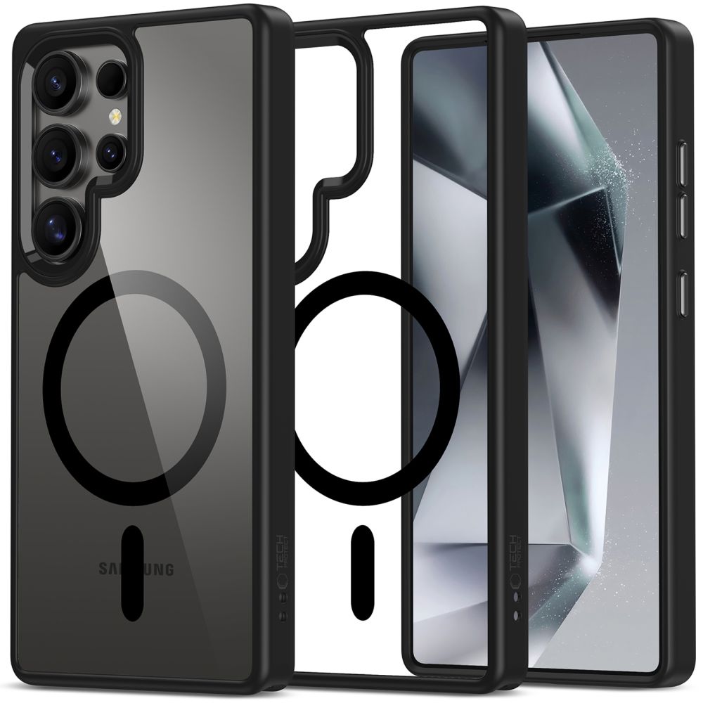 Tech-Protect MagMat MagSafe viedtālruņa apvalks Samsung Galaxy S25 Ultra - caurspīdīgs melns