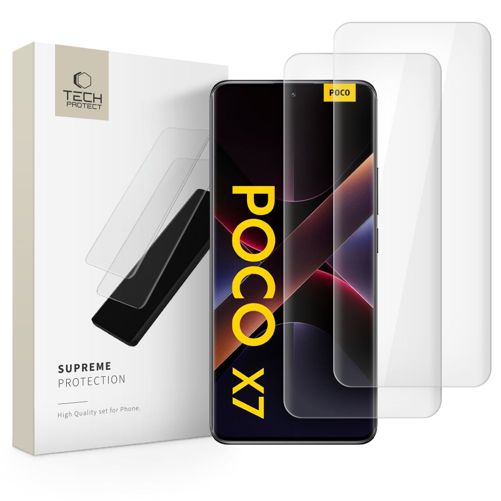 Tech-Protect Supreme Protection rūdīts aizsargstikls Xiaomi Redmi Note 14 PRO / 14 PRO+ 5G / Poco X7 5G - Caurspīdīgs