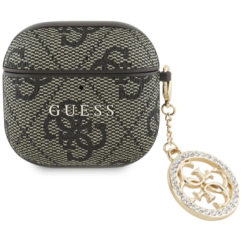 GUESS чехол для Apple AirPods 4 GUA4P4E4CDW (PU 4G W/ Strass Charm) коричневый