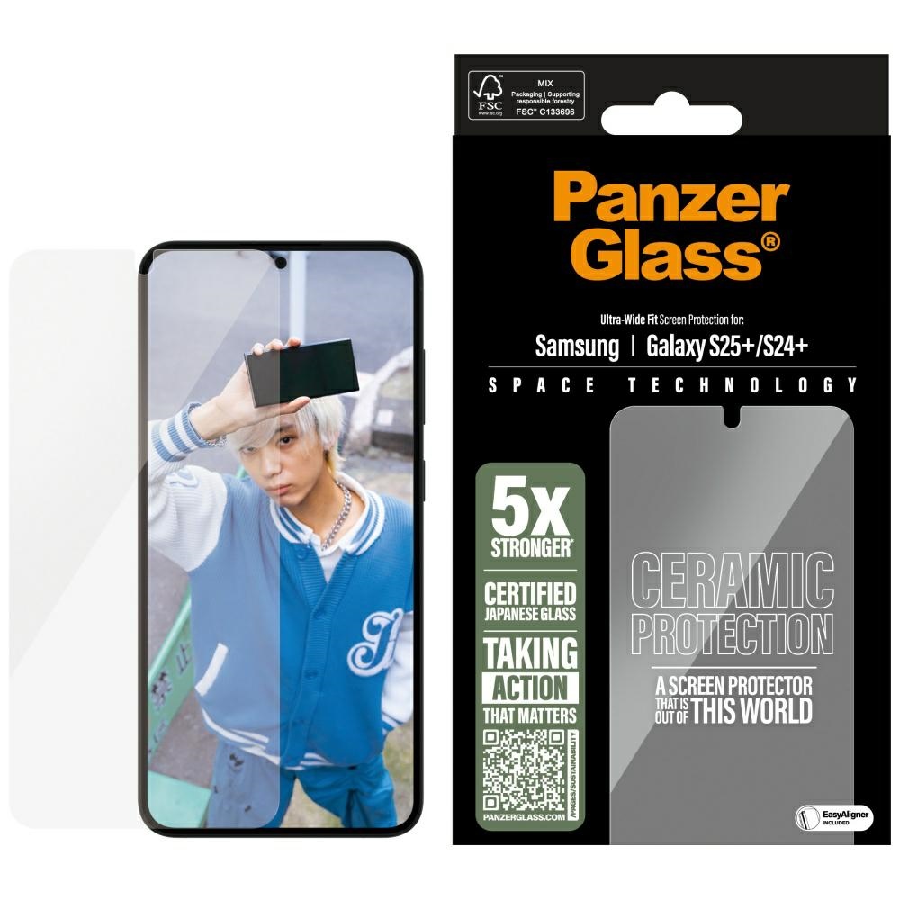 PanzerGlass Īpaši plāns keramikas stikls Samsung Galaxy S25+ - Caurspīdīgs