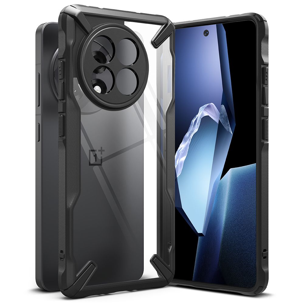 Ringke Fusion X Viedtālruņa apvalks OnePlus 13R - skaidrs melns