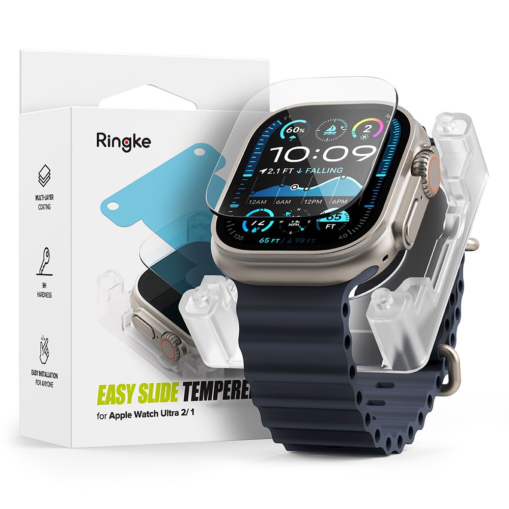 Ringke Easy Slide rūdītais stikls Apple Watch Ultra 1/2 49mm - caurspīdīgs