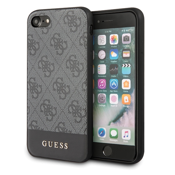 Guess 4G Stripe Collection viedtālruņa apvalks iPhone 7 / 8 / SE 2020 / SE 2022 - Pelēks