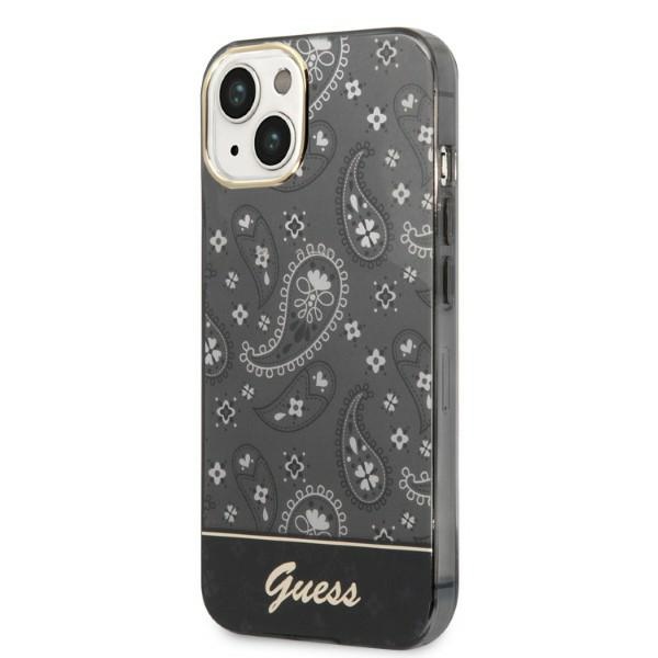 Guess Bandana Paisley viedtālruņa apvalks iPhone 14 / 15 / 13 6.1 - melns