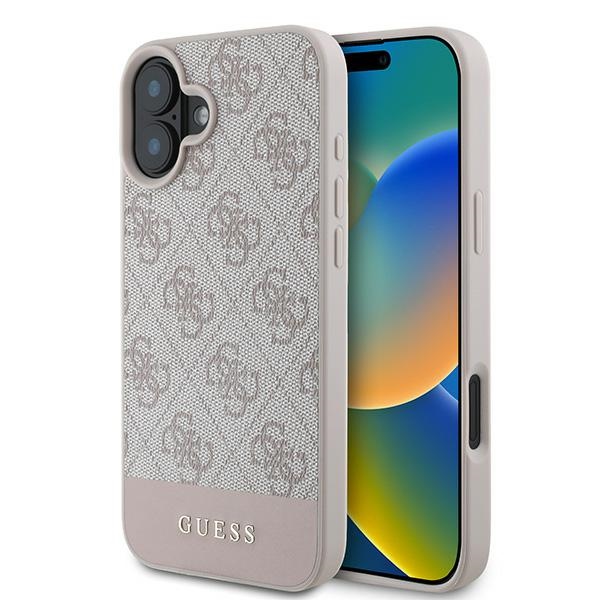 Guess 4G apakšējā svītra viedtālruņa apvalks iPhone 16 Plus 6.7" - rozā