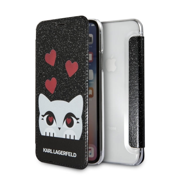 Karl Lagerfeld Valentine iPhone X/Xs viedtālruņa apvalks - melns