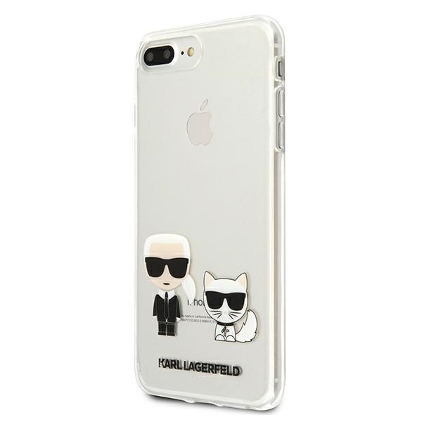Karl Lagerfeld Karl & Choupette viedtālruņa apvalks iPhone 7 / 8 Plus - caurspīdīgs
