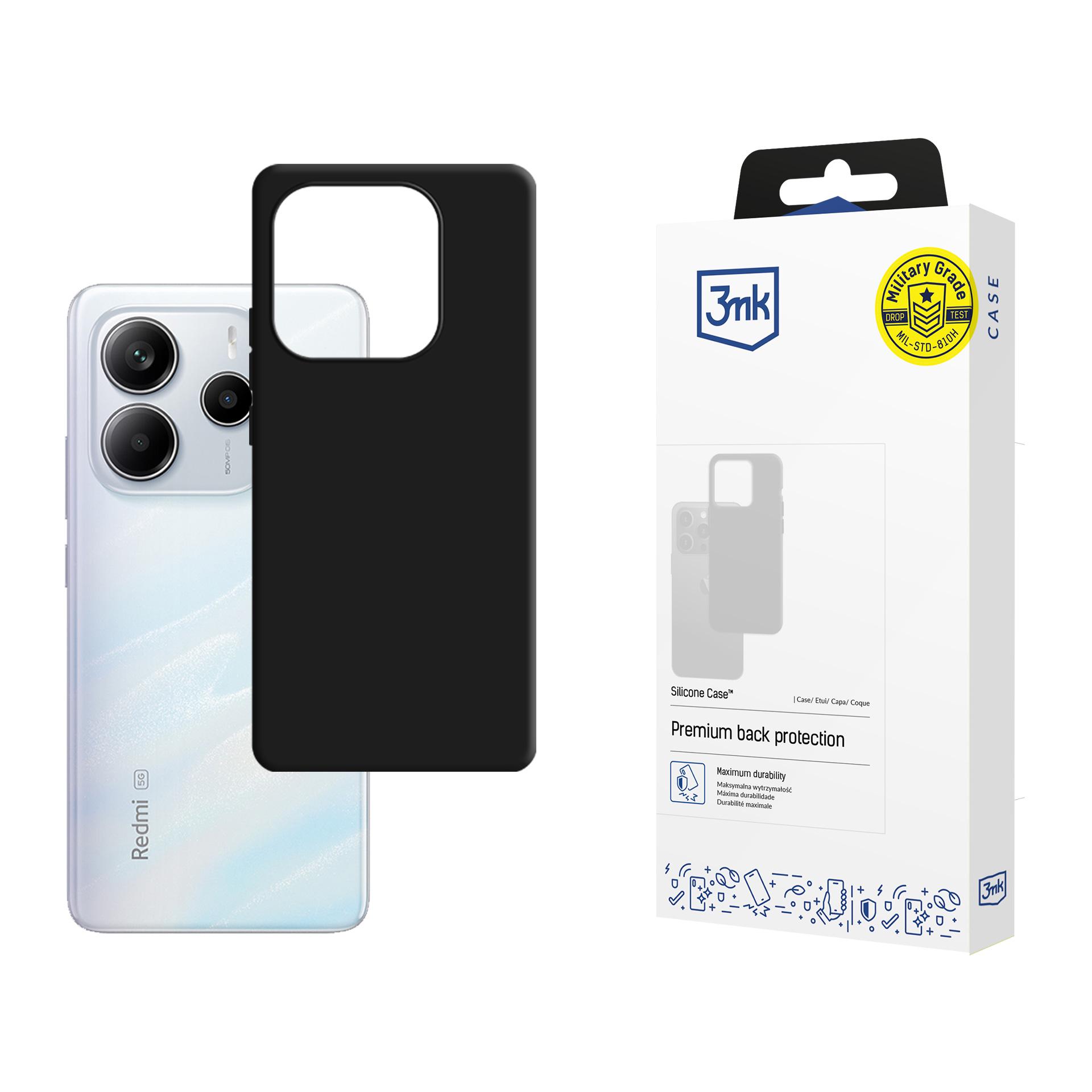 3mk Silikona viedtālruņa apvalks Xiaomi Redmi Note 14 5G - melns