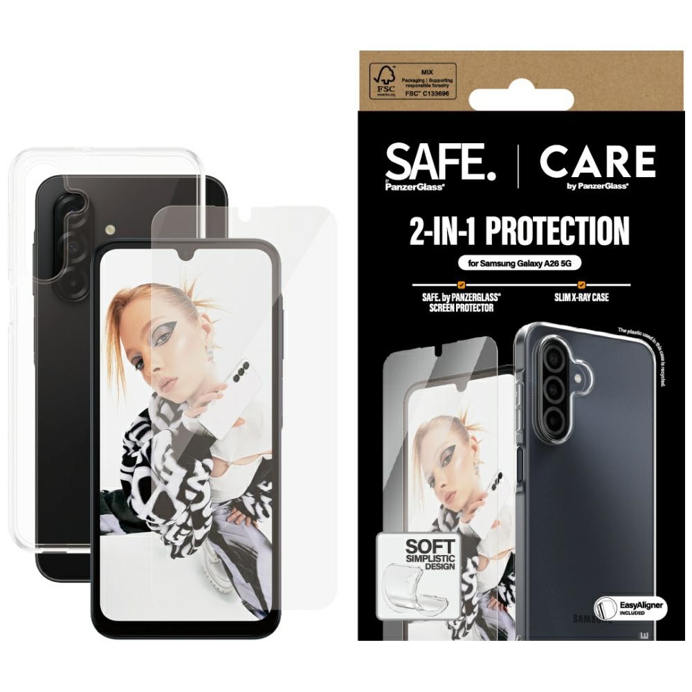 CARE by PanzerGlass Fashion 2in1 apvalks un stikls Samsung Galaxy A26 5G - caurspīdīgs