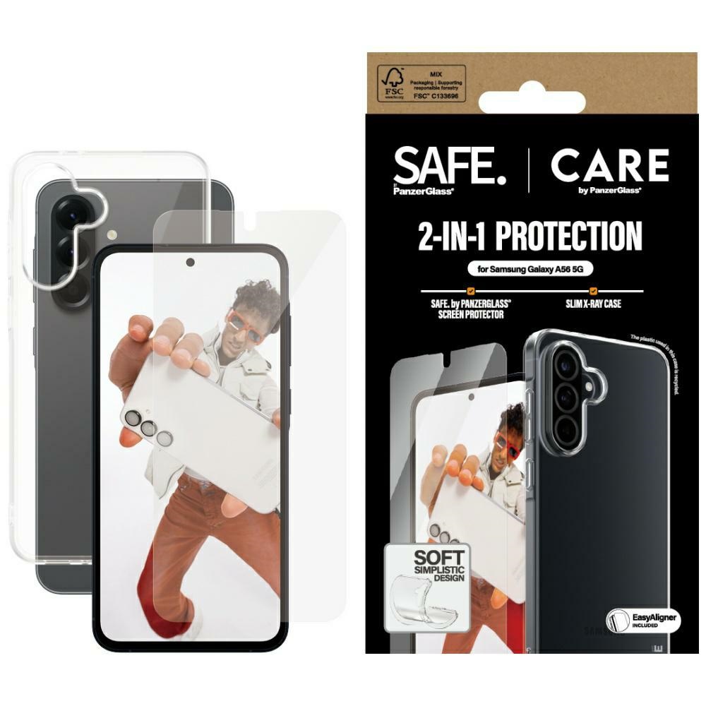 CARE by PanzerGlass Fashion 2in1 apvalks un stikls Samsung Galaxy A56 5G - caurspīdīgs