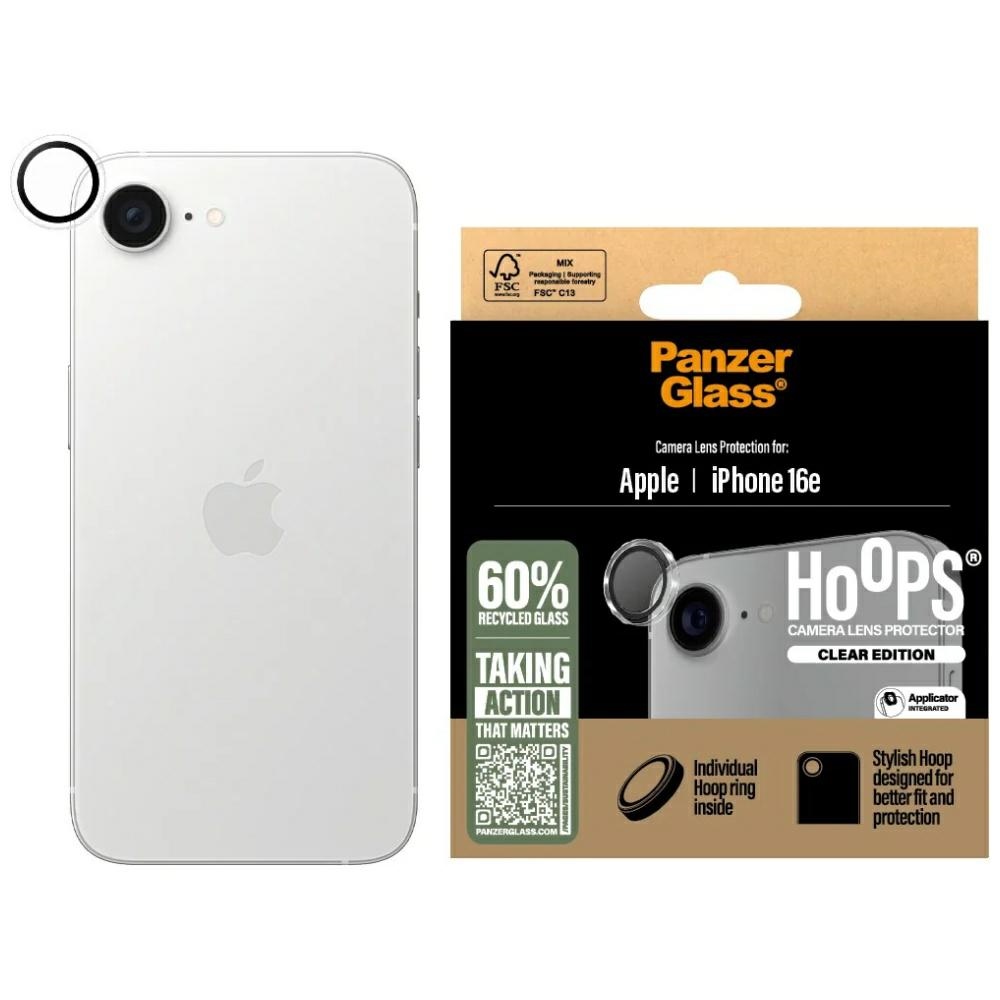 PanzerGlass Hoops lēcas aizsargs iPhone 16e - caurspīdīgs rūdītais stikls