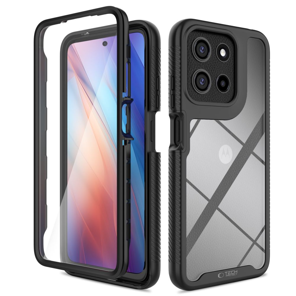 Tech-Protect Defense viedtālruņa apvalks Motorola Moto G15 / G15 Power / G05 / E15 - melns