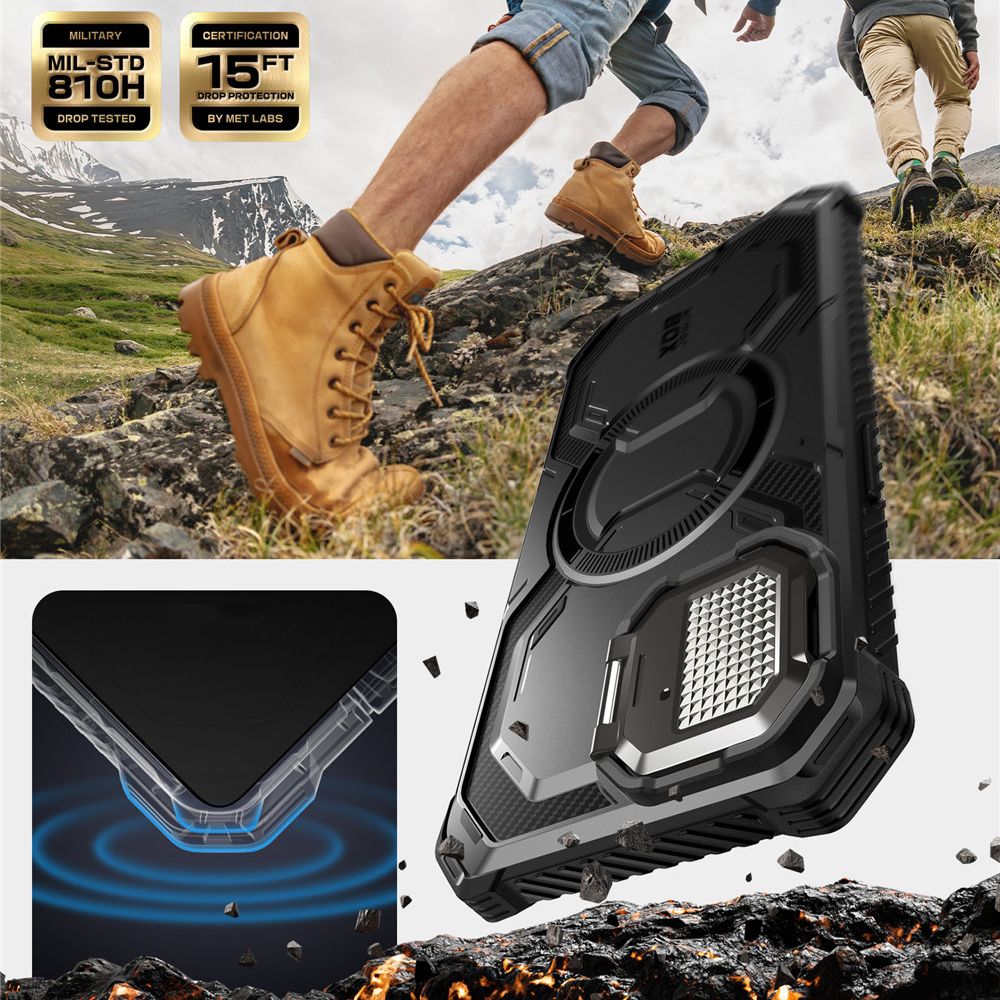 Supcase IBLSN Armorbox Mag iPhone 16e viedtālruņa apvalks - melns