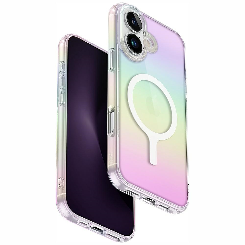 Uniq Iridescia Magclick uzlādes apvalks iPhone 16 Plus – daudzkrāsains