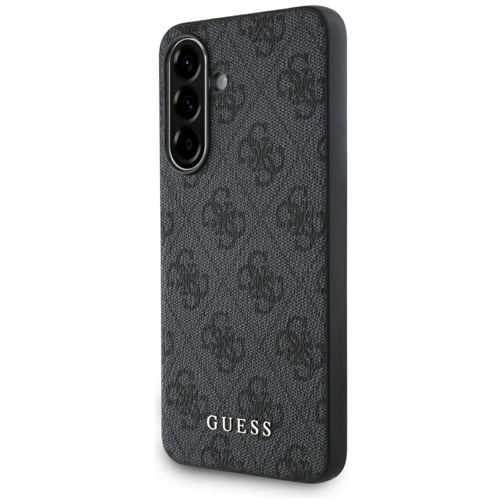 Guess 4G Metal Gold Logo viedtālruņa apvalks Samsung Galaxy A36 - melns