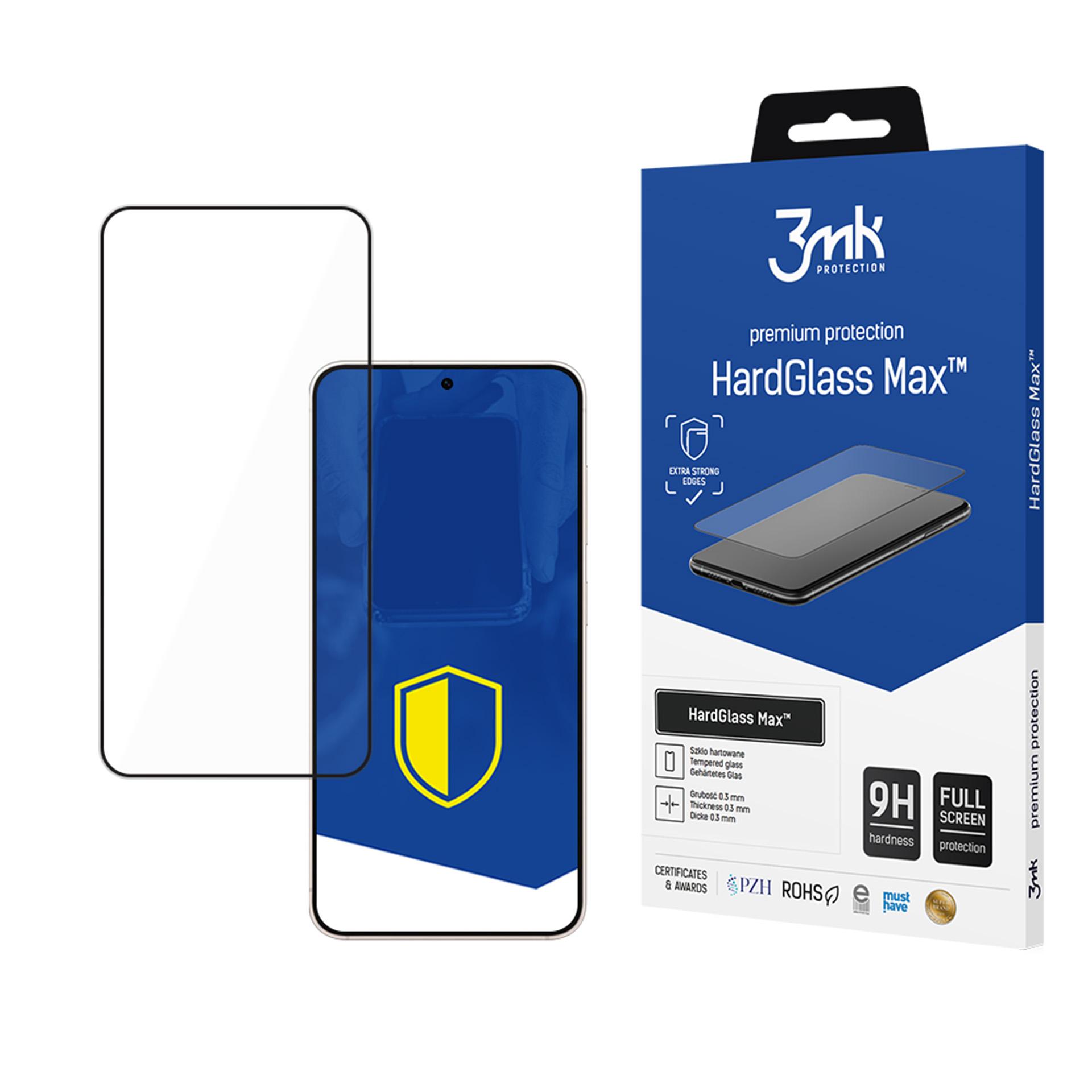 Aizsargstikls 3mk HardGlass Max melns paredzēts Samsung Galaxy S25 Edge