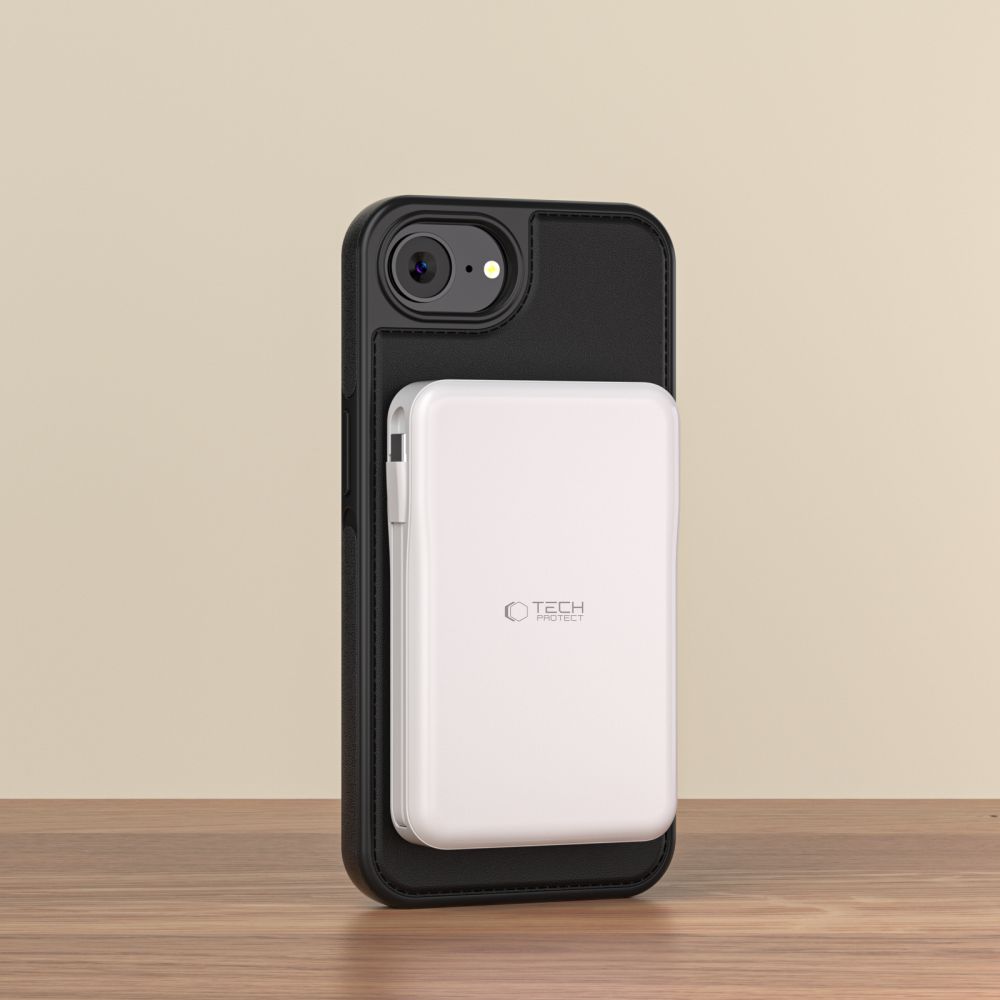 Tech-Protect Wallet MagSafe iPhone 16e apvalks - matēts melns