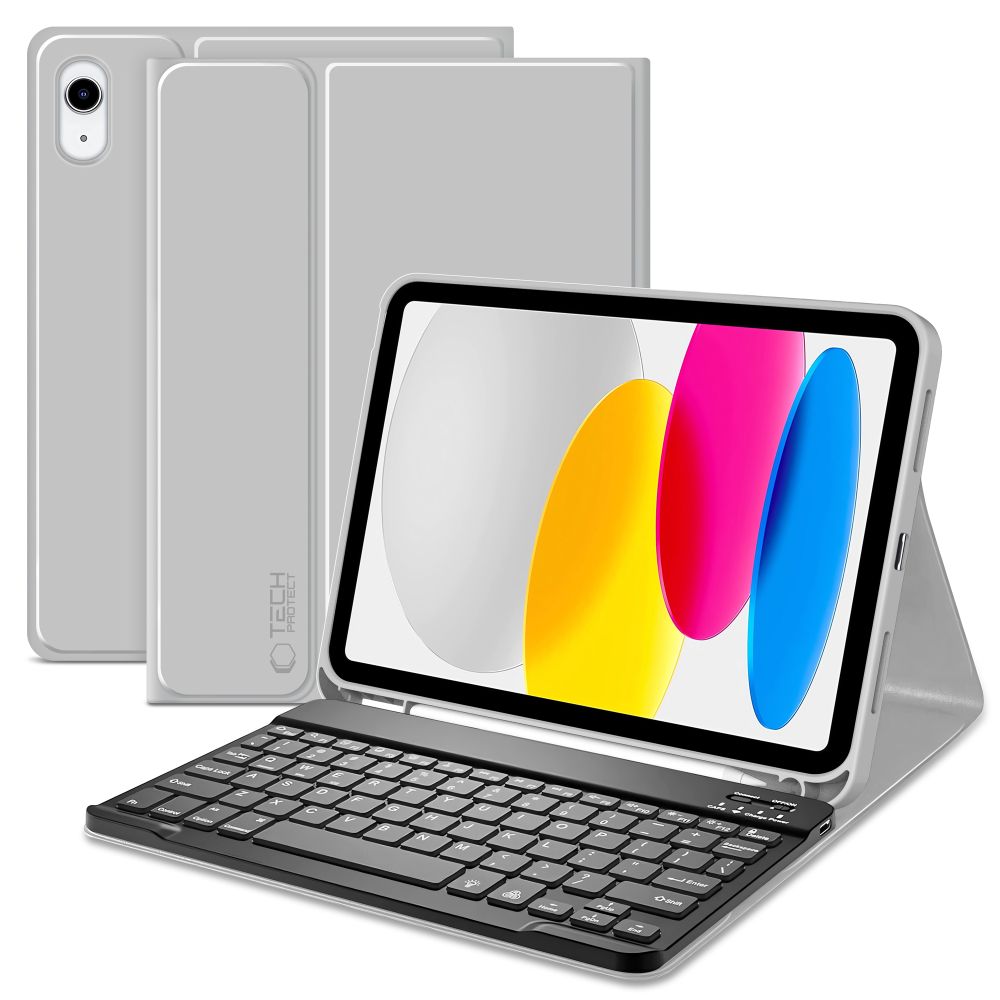 Tech-Protect SC Pen + tastatūras apvalks iPad 10.9" 2022 (10. paaudze) / 11" 2025 (11. paaudze) - pelēks