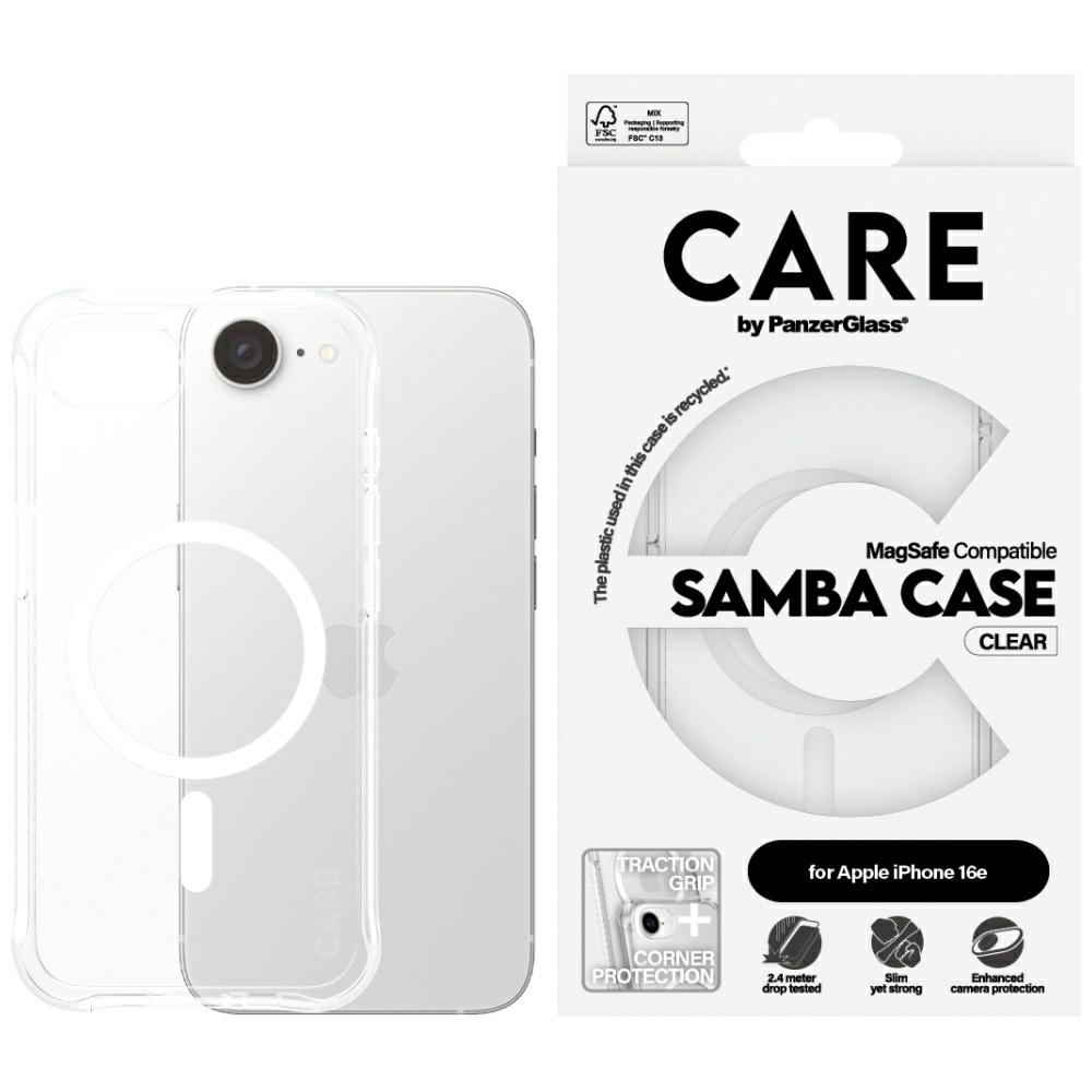 CARE by PanzerGlass Fashion MagSafe viedtālruņa apvalks priekš iPhone 16e - skaidrs
