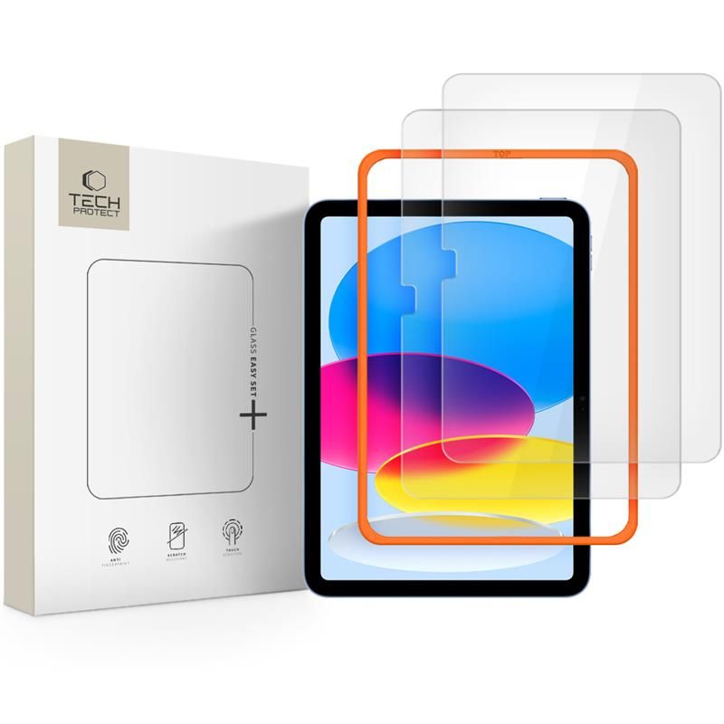 Tech-Protect Easy Set+ 2 gabalu rūdītā stikla komplekts iPad 10.9” 2022 / iPad 11” 2025
