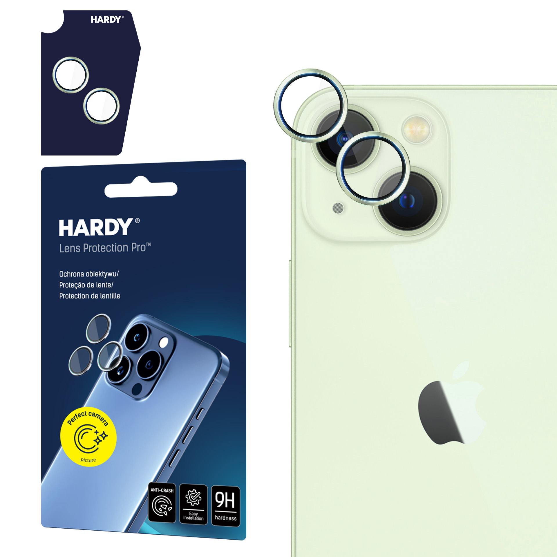 3mk HARDY objektīva aizsargstikls Apple iPhone 15 / 15 Plus - zaļa