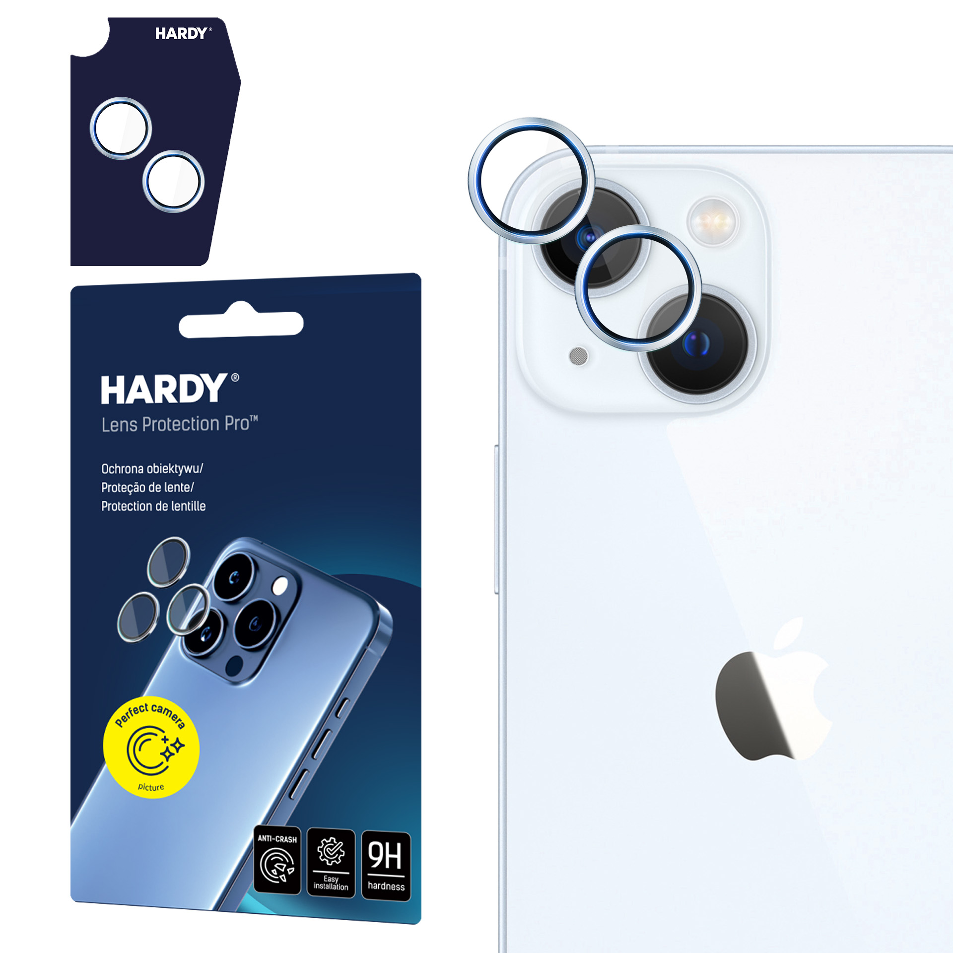 3mk HARDY objektīva aizsargstikls Apple iPhone 15 / 15 Plus - zila