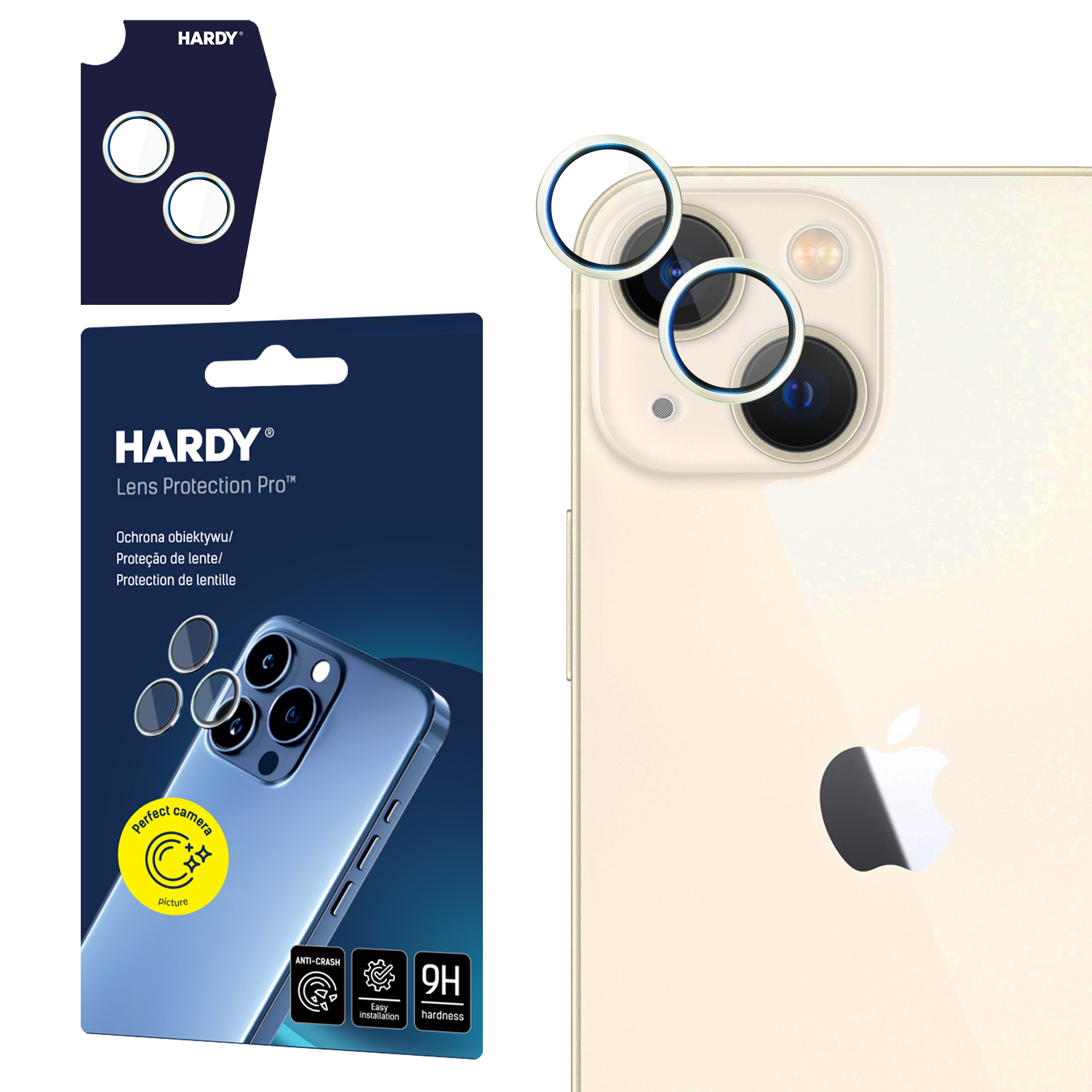 3mk HARDY objektīva aizsargstikls Apple iPhone 15 / 15 Plus - dzeltena