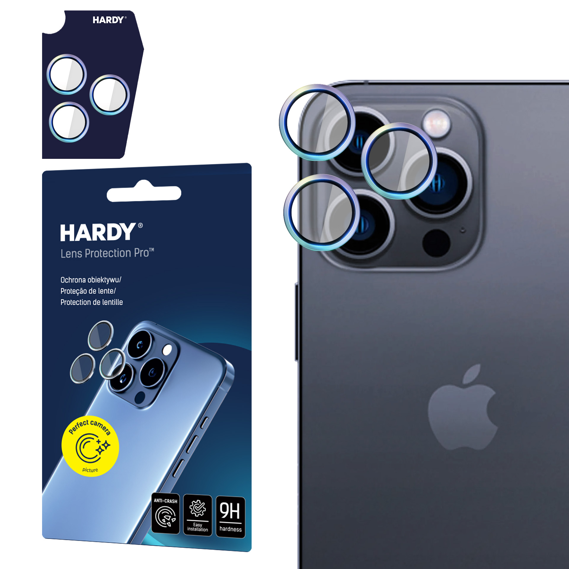 3mk HARDY objektīva aizsargstikls Apple iPhone 15 Pro Max - daudzkrāsaina