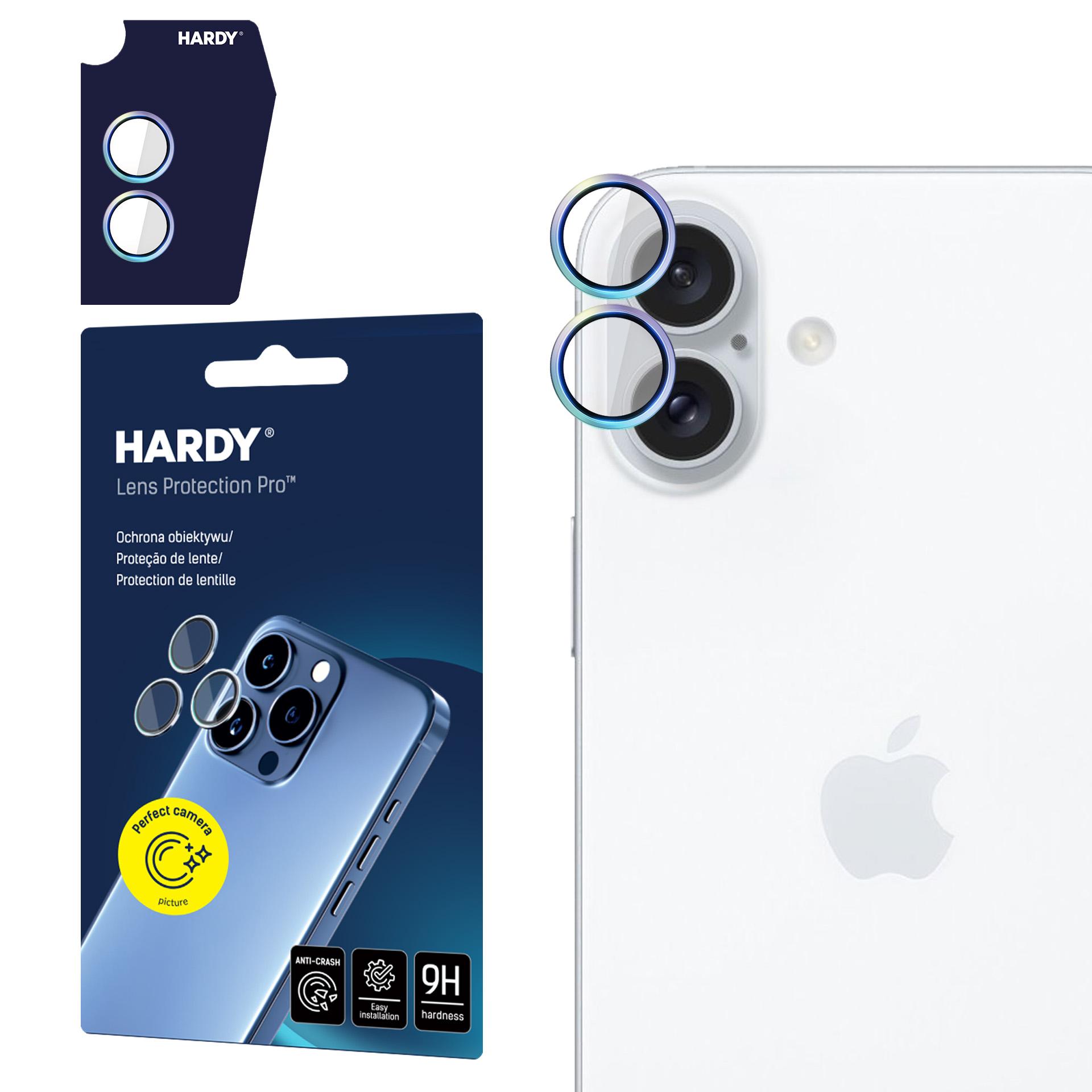 3mk HARDY objektīva aizsargstikls Pro Apple iPhone 16 / 16 Plus – daudzkrāsains