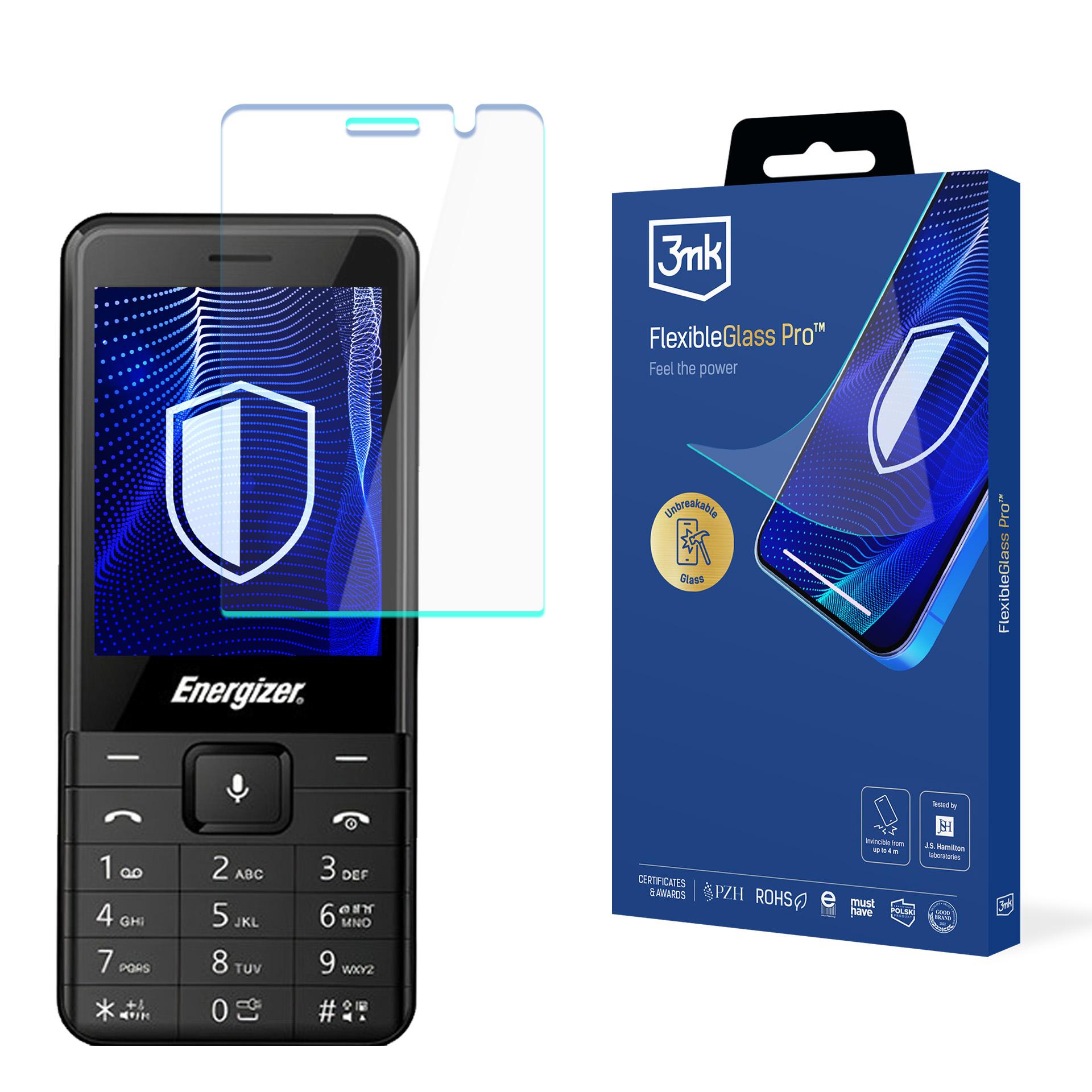 Hibrīdais stikls 3mk FlexibleGlass Pro paredzēts Energizer E280S