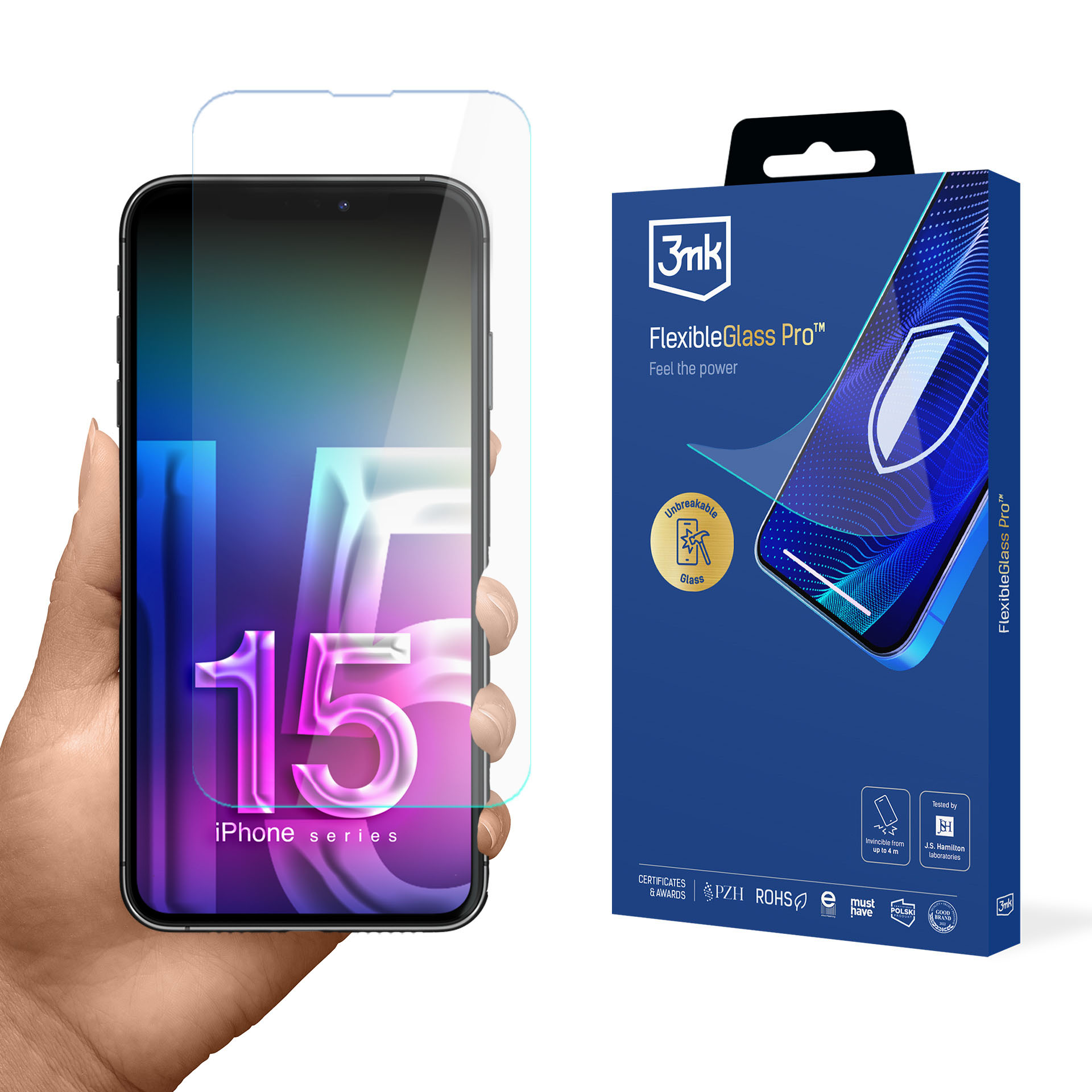 Hibrīdais stikls 3mk FlexibleGlass Pro v2.0 Apple iPhone 15 Pro Max