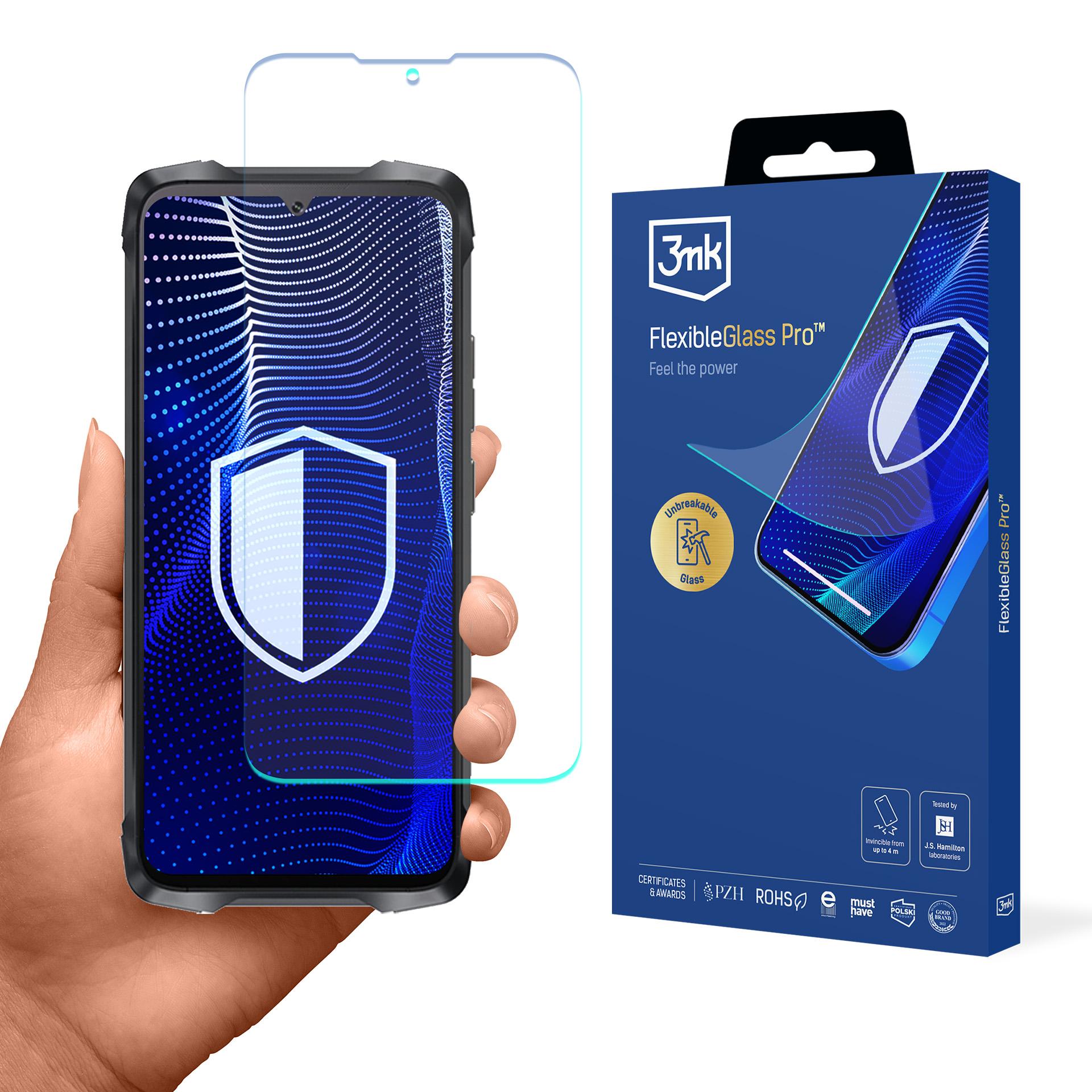 Hibrīdais stikls 3mk FlexibleGlass Pro paredzēts Cubot KingKong Power 3