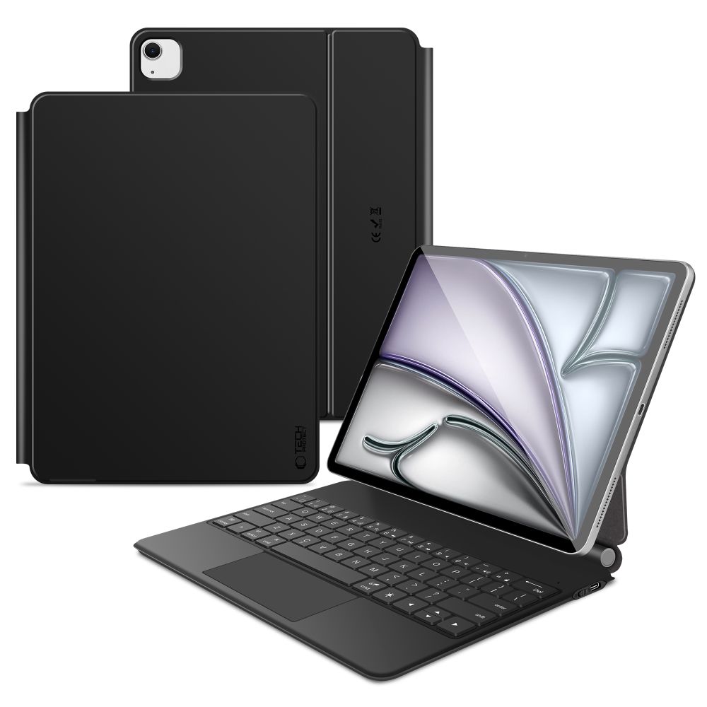 Tech-Protect Smartcase Magnētiskais ar tastatūru iPad Pro 12.9” 2020 / 2021 / 2022 / iPad Air 13” 2024 / 2025 - Melns