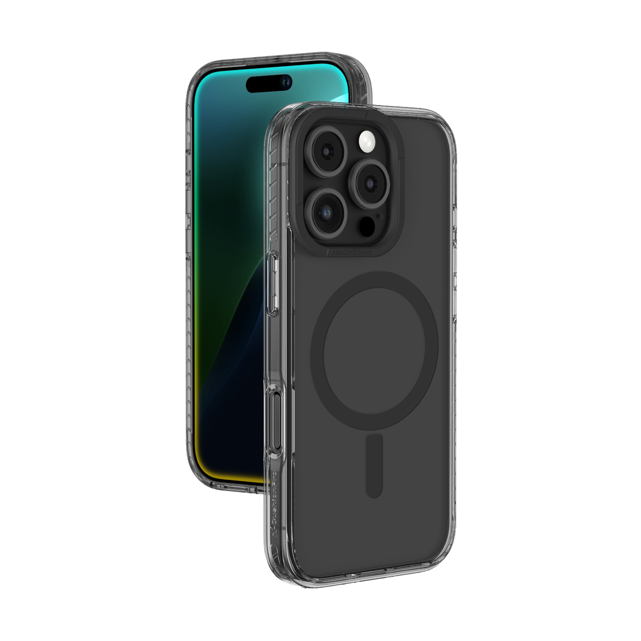 AmazingThing Titan Pro Mag viedtālruņa apvalks ar magnētisko gredzenu iPhone 16 Pro Max - melns