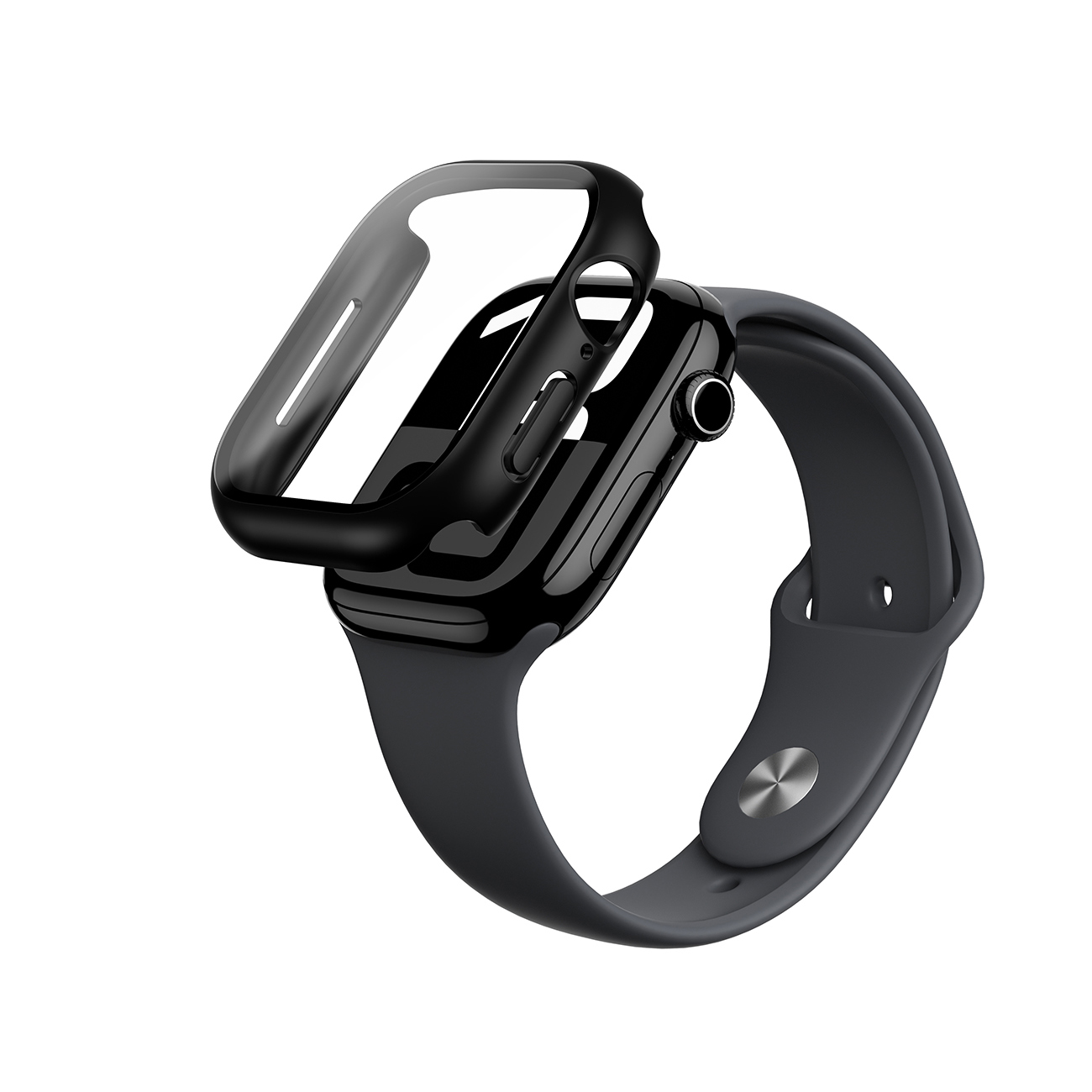 AmazingThing Radix stikla apvalks Apple Watch 46 mm - melns