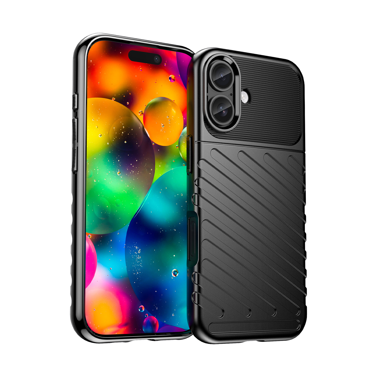 Thunder viedtālruņa apvalks iPhone 17 - melns