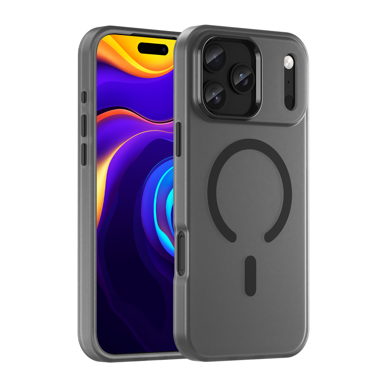 Magnētiskais abrazīvais viedtālruņa apvalks iPhone 17 Pro, saderīgs ar MagSafe - matēts melns