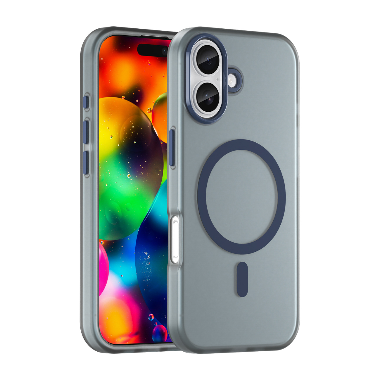 Magnētiski abrazīvs iPhone 17 apvalks saderīgs ar MagSafe - matētais zilais