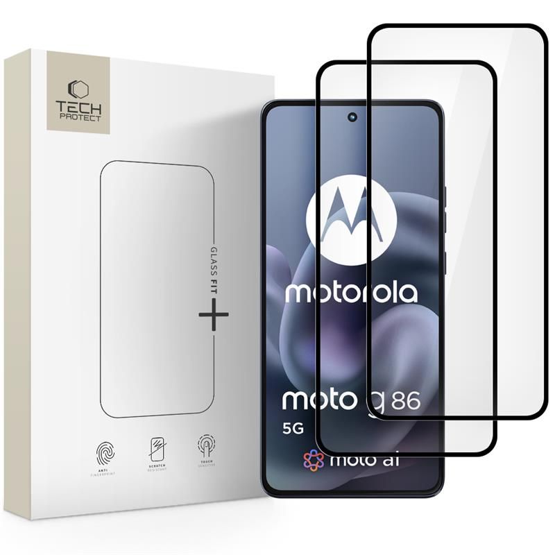 Tech-Protect Glass Fit+ 2 daļu rūdītā stikla komplekts Motorola Moto G86 5G / G86 5G Power - melns