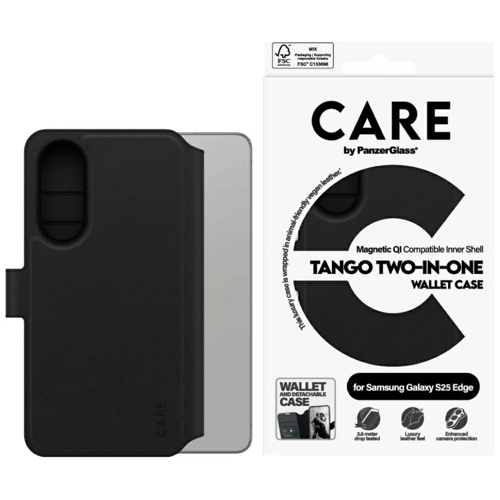 CARE by PanzerGlass Feature Tango 2in1 maks Qi apvalks Samsung Galaxy S25 Edge - melns